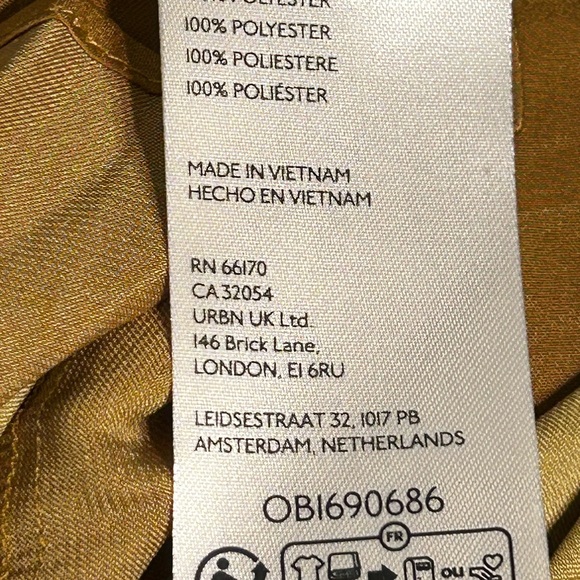 by anthropologie M Tiered Skirt Drop Waist Length 33 Elastic Waist Gold /brown - Picture 5 of 7